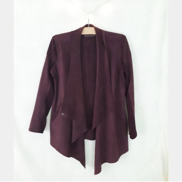 Suede Drape Jacket Cardigan - Picture 2 of 2